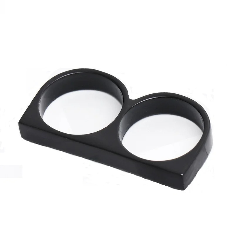 Punk WomenMen Two Fingers Rings Personality Hip Hop Stainless Steel Brass Knuckles Fashion Ring Jewelry 251013