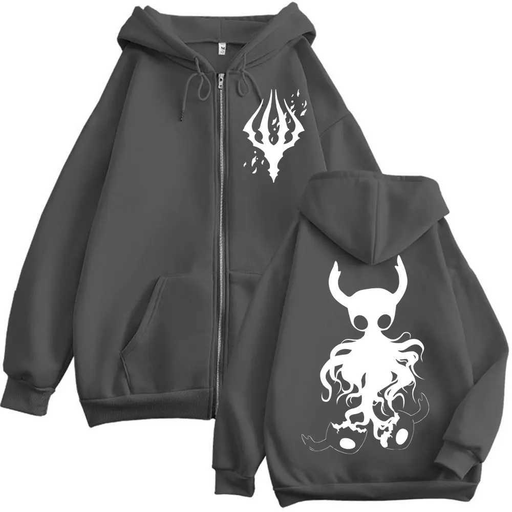 Limited Hollow Knight Game Graphic Zipper Hoodies Gothic Vintage Zip Up Hooded Sweatshirts Men Women Fashion Casual Pullovers J251013