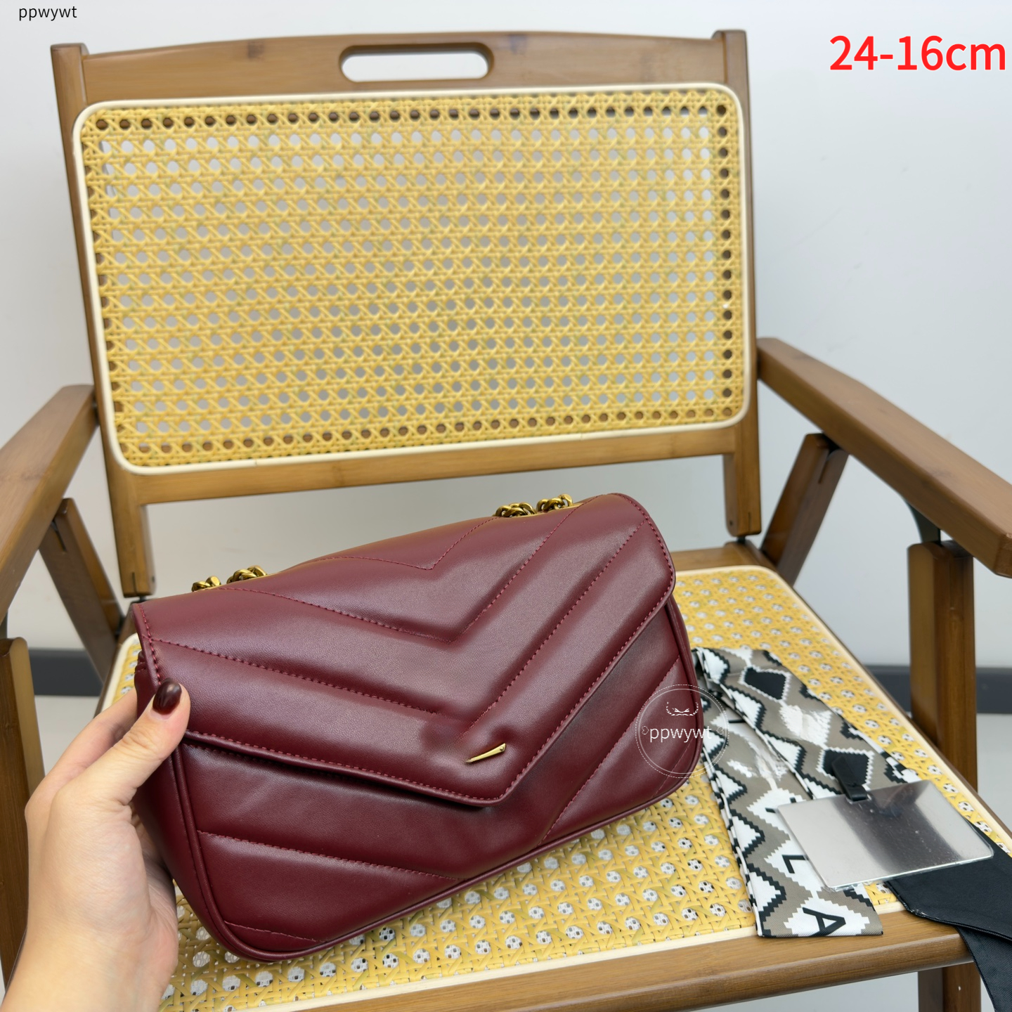 Ladies Genuine Caviar Leather Handbag Crossbody Saddle Bag with Chain and Tassel Kate Envelope Messenger Purse