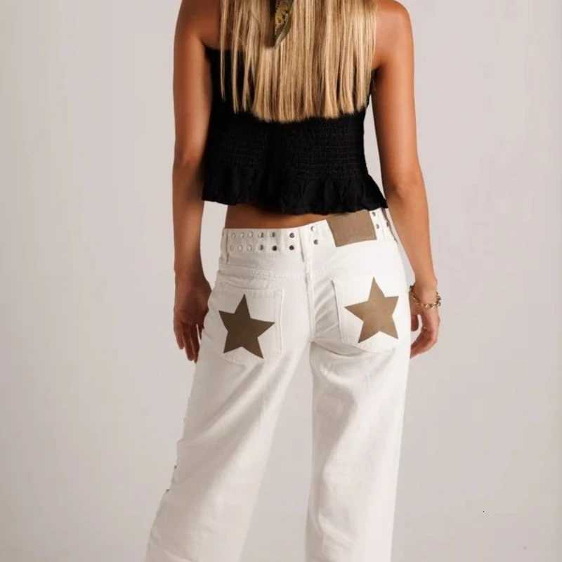 Vintage Splicing Baggy Jeans Women Strt Harajuku Hip Hop High Waited Jeans Woman Clothing Casual Wideleg Pants Women Jeans C251013