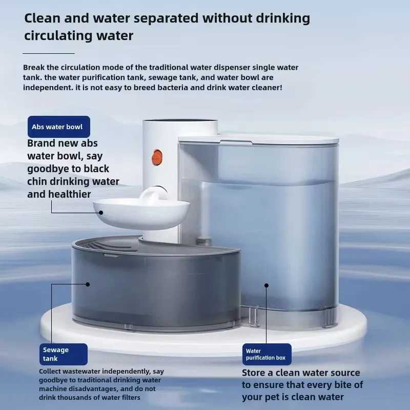 New Smart Dump Cat Water Dispenser Running Water Rechargeable Automatic Water Dispenser For Pet Dogs C251013