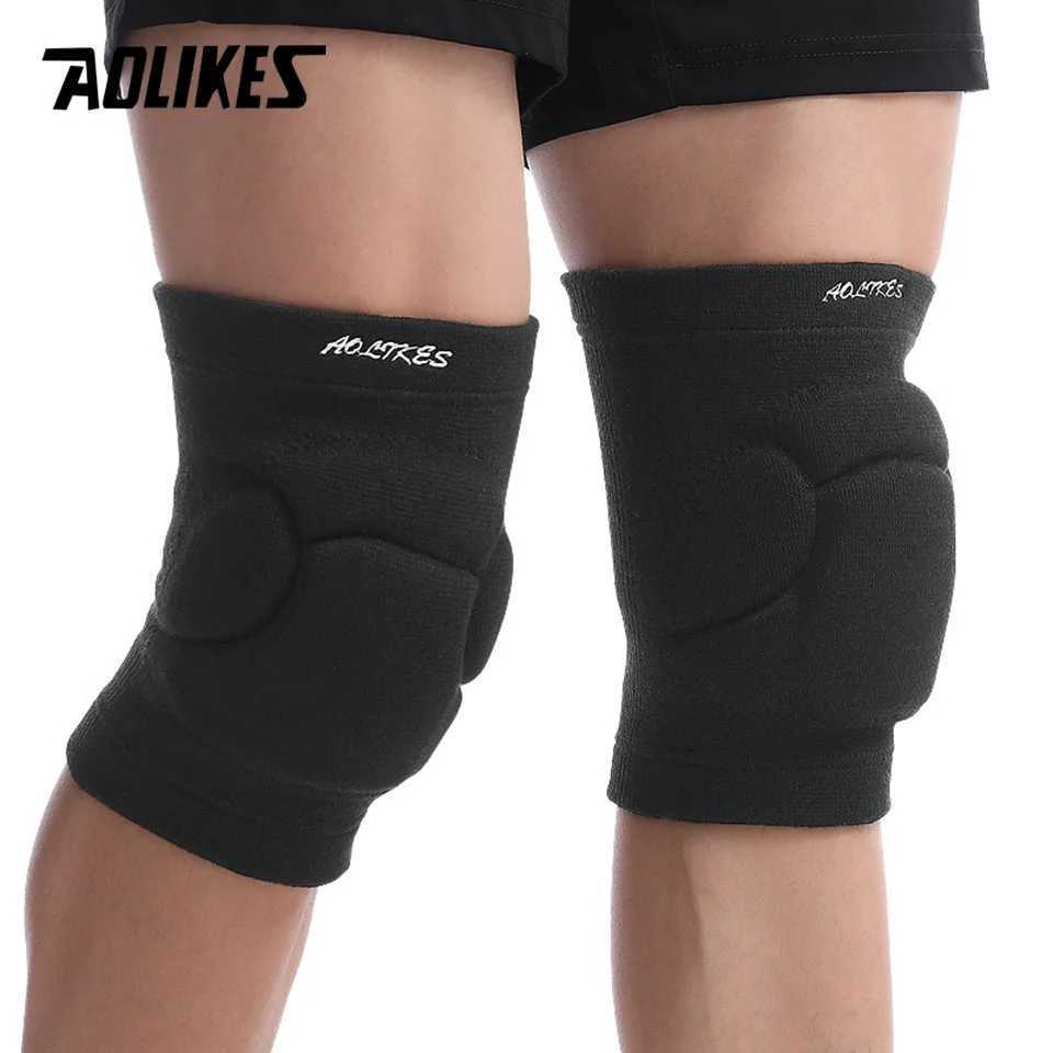 AOLIKES 1 Pair Sports Thickening Knee Pads Volleyball Extreme Sports Kneepad Brace Support Dancing Yoga Elastic Knee Protector C251013