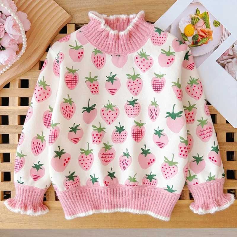 Girls Sweater AutumnWinter New Thickened Fashion Childrens Knitted Sweater Girls Top Sweet and Cute C251013