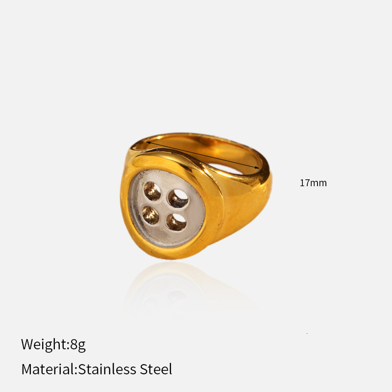 Band Rings High Quality Waterproof Stainless Steel Croissant For Women Braided Twisted Signet Chunky Dome Ring Stacking Jewelry 230822