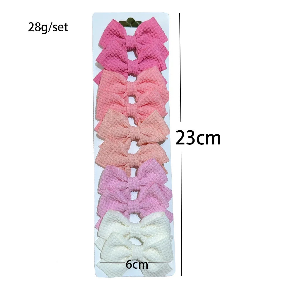 610PcsSet Fashion Cute Ribbon Bowknot Hair Clips for Kids Handmade Baby Girls Hair Accessories 251008