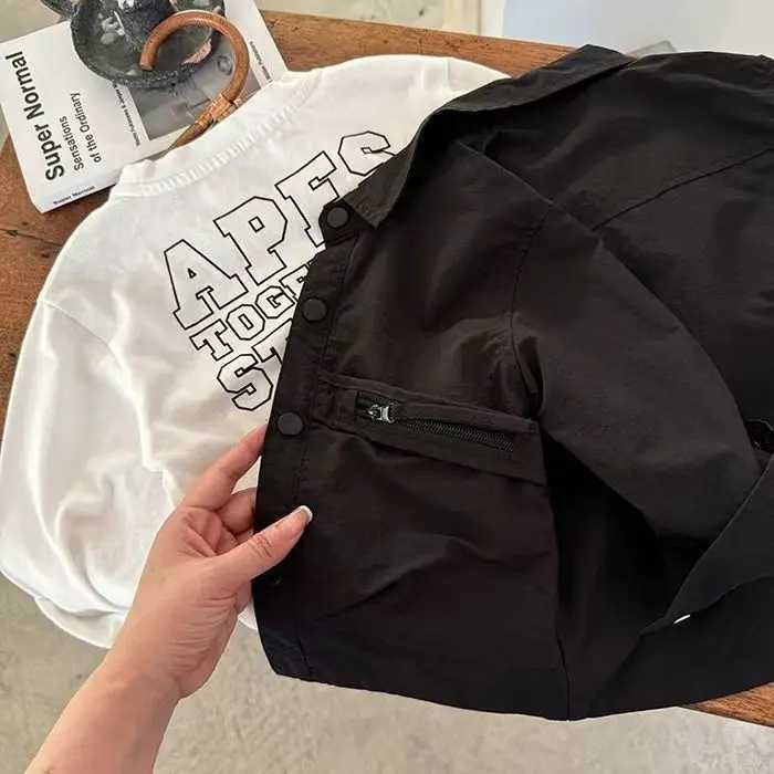 2025 Kids Coats New Spring Autumn Fashion Baggy Jackets Simple Style Casual Cool C251013