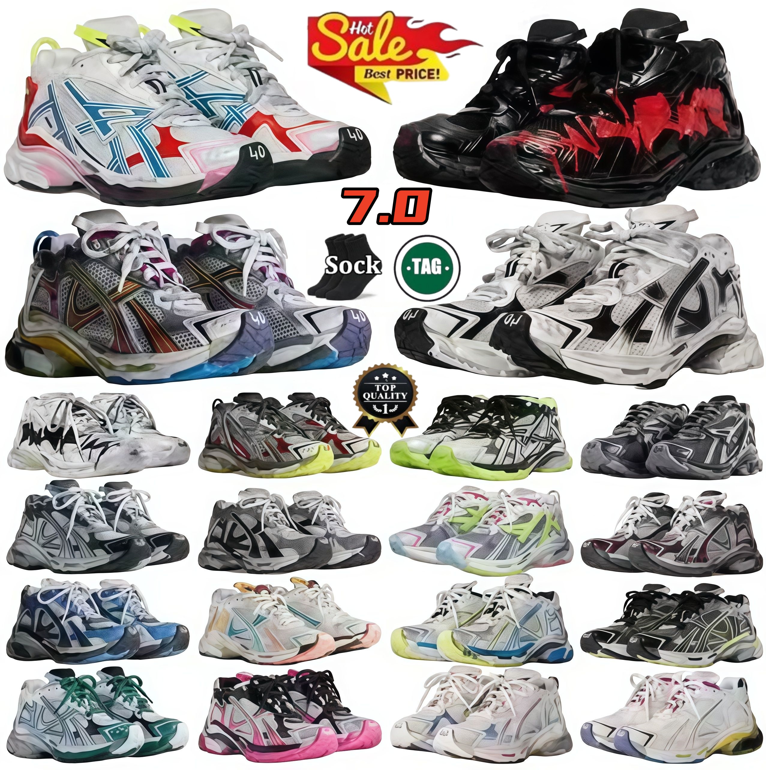 Designer Shoes Runners 7.0 7.5 Track 3.0 Men Women Runner White Blue Triple Black Colorful Heels Tracks Plateform Shoes Trainers Sneakers Size 35-46