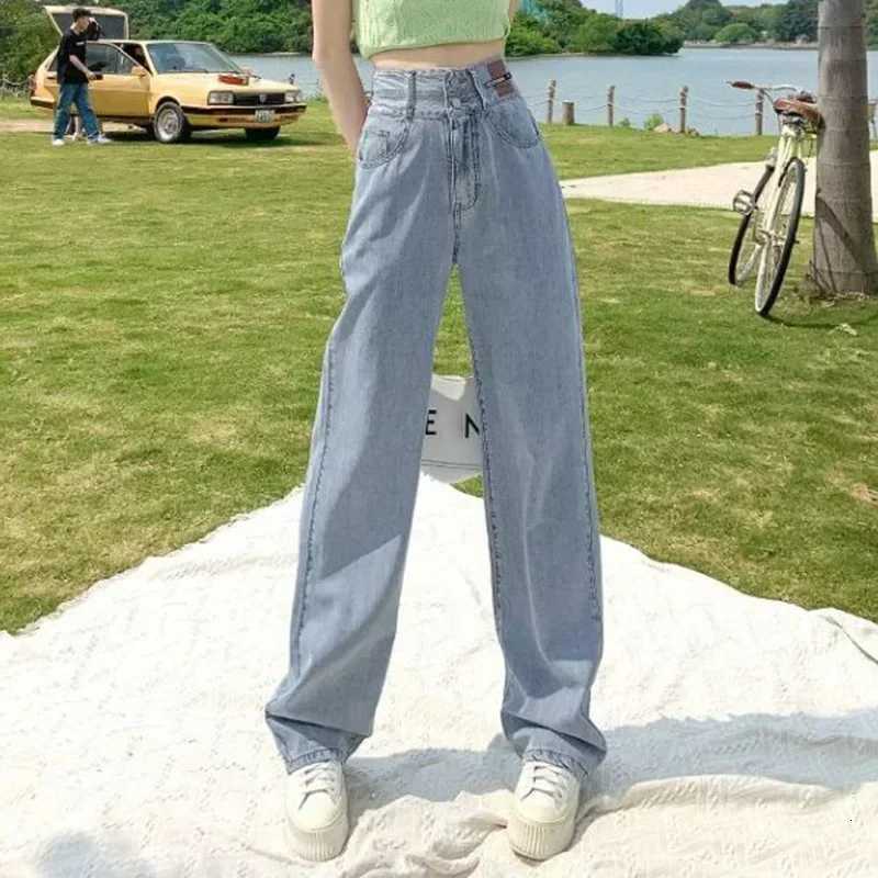 New Woman Korean Double Buckle Design Jeans Female Winter Snow Warm Thermal Plush Pants Girls Popular High Waist Denim TrousersT251013