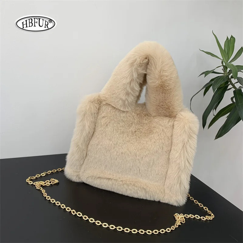Fuzzy Pink Faux Fur Handbag Plush Square Shoulder Bags Winter Womens Crossbody Bag For Ladies Female Fluffy Handbags Purse 251011