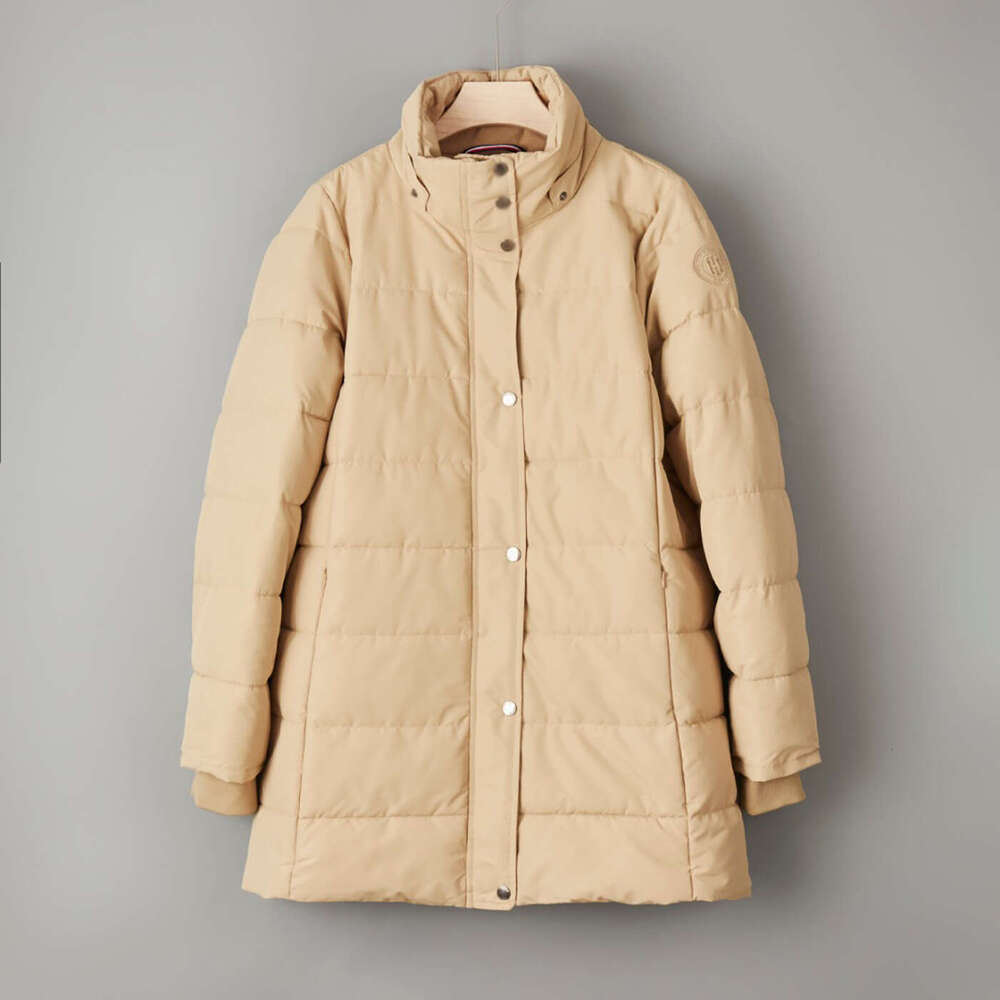 New Thick Windproof Warm Detachable Fur Collar Clip Mid-Length Cotton Jacket B5