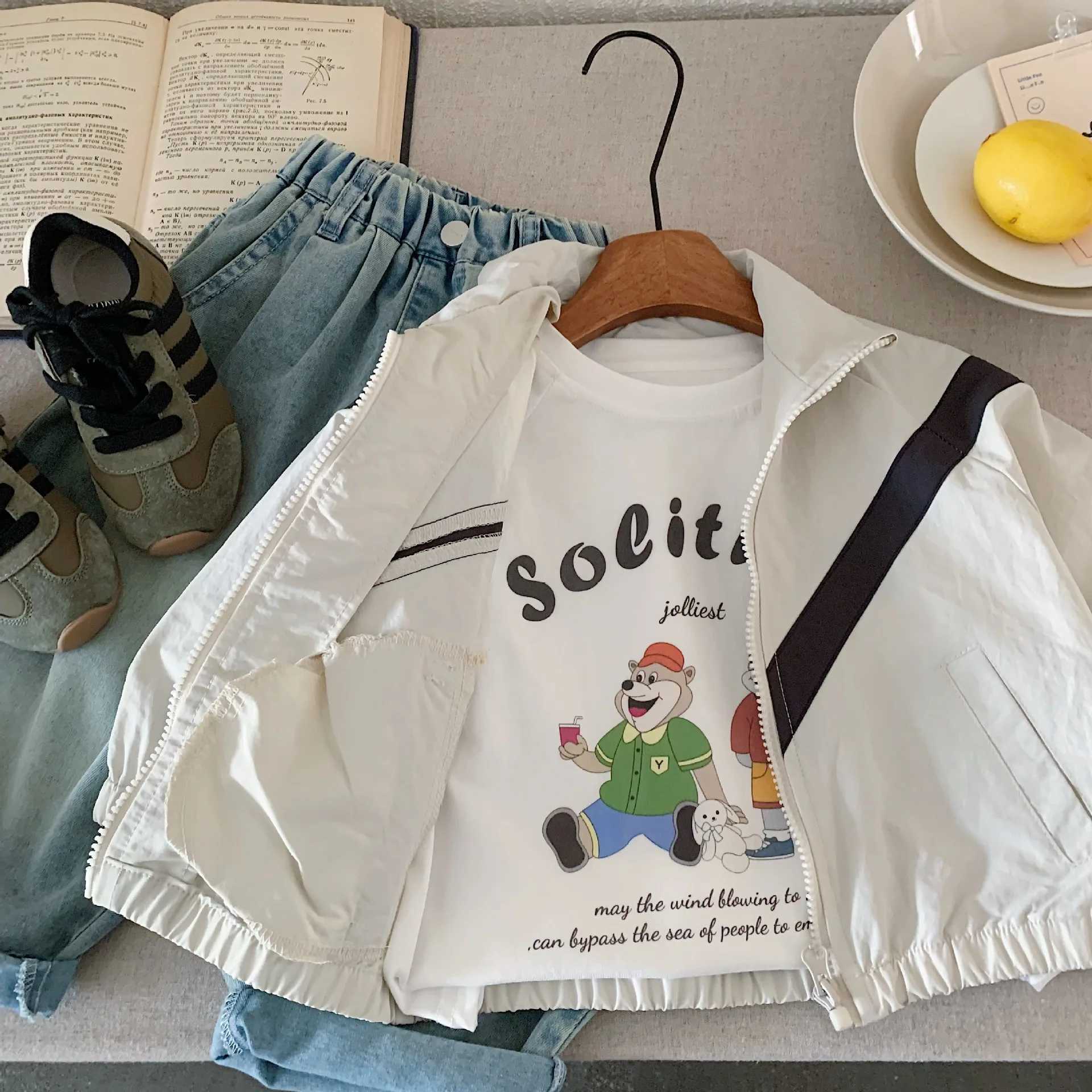 Autumn Toddler Boys Jacket New Turn Down Collar Splicing Color Baby Boys Coats Long Sleeves Versatile Kids Baby Boys Outerwear C251013