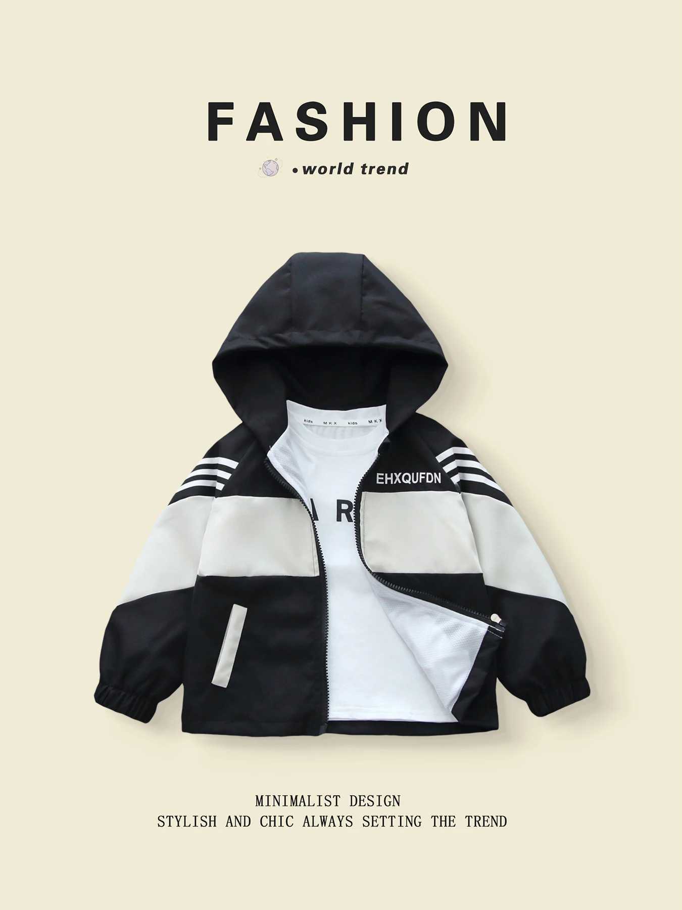 Color Blocked Jackets with Trendy Style for Boys Aged 3 10 in Spring Autumn Season C251013