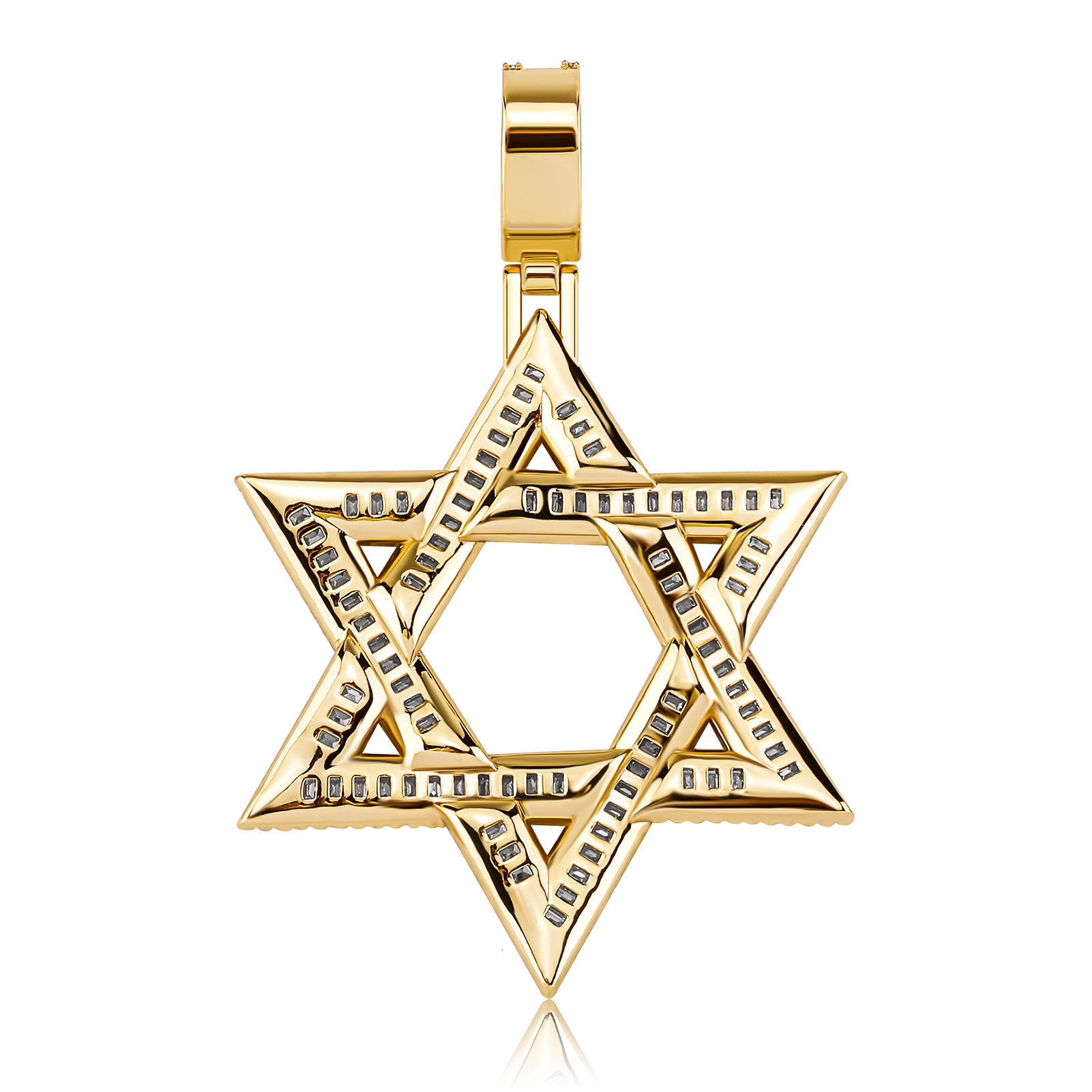 Triangular Zircon Hexagonal Star Space Pendant David Star Versatile Necklace Pendant for Men and Women - Popular in Europe and America ddmytues