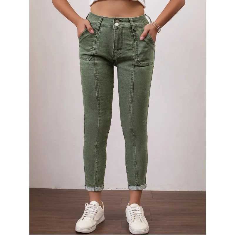 Straight Tube Ladies Jeans Slim Fit High Waist Stretch Denim Pants for Women Comfortable Tummy Control high quality clothingT251013