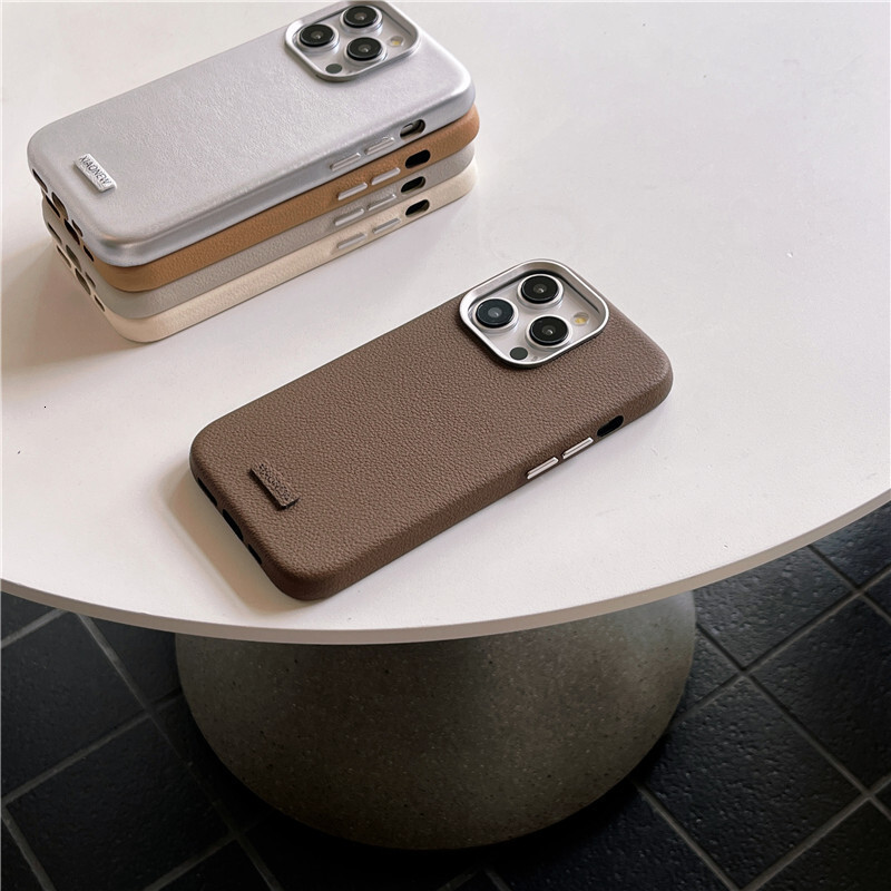 Caseative for iPhone 16 Pro Series casual Metal Leather Solid Color Case for iPhone,Elegant, Style and Eco-Friendly