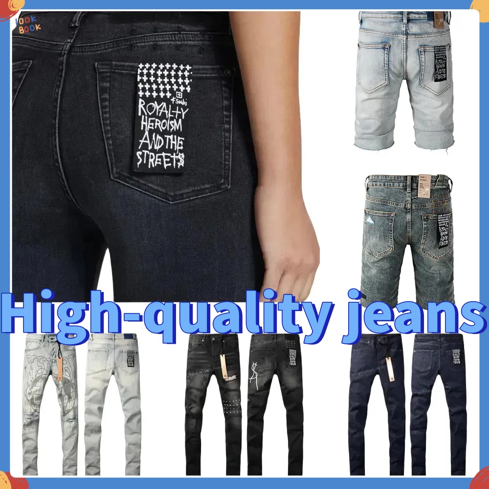 designer jeans ksubi jeans High quality Fashion wash tvintage ripped straight leg mens jeans personality street jeans 28-40 High Quality Straight Retro Ripped Jean