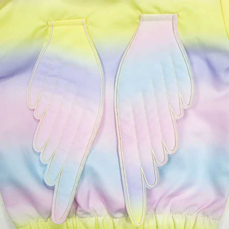 Autumn Baby Girls Boys Fashion Rainbow Windbreaker Coat Kids Angel Wings Jacket Hooded Zipper Outerwear Childrens Clothing C251013