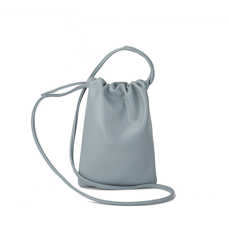 026 new women's bag fashionable and simple small lucky bag one-shoulder crossbody bucket bag simple drawstring small bag