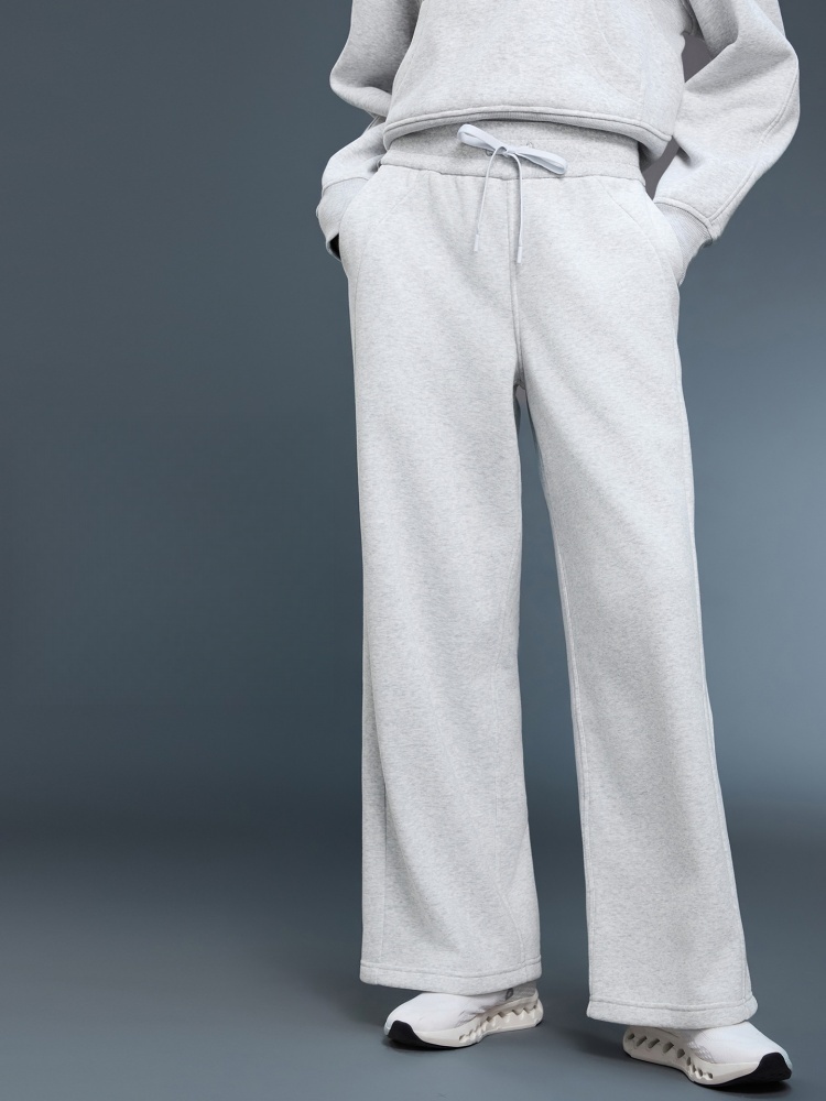 Lwomen Loose Slimming Straight Leg With A Hanging Feel Autumn Winter Wide Leg Pants Thick And Warm Commuting Sports Casual Pants