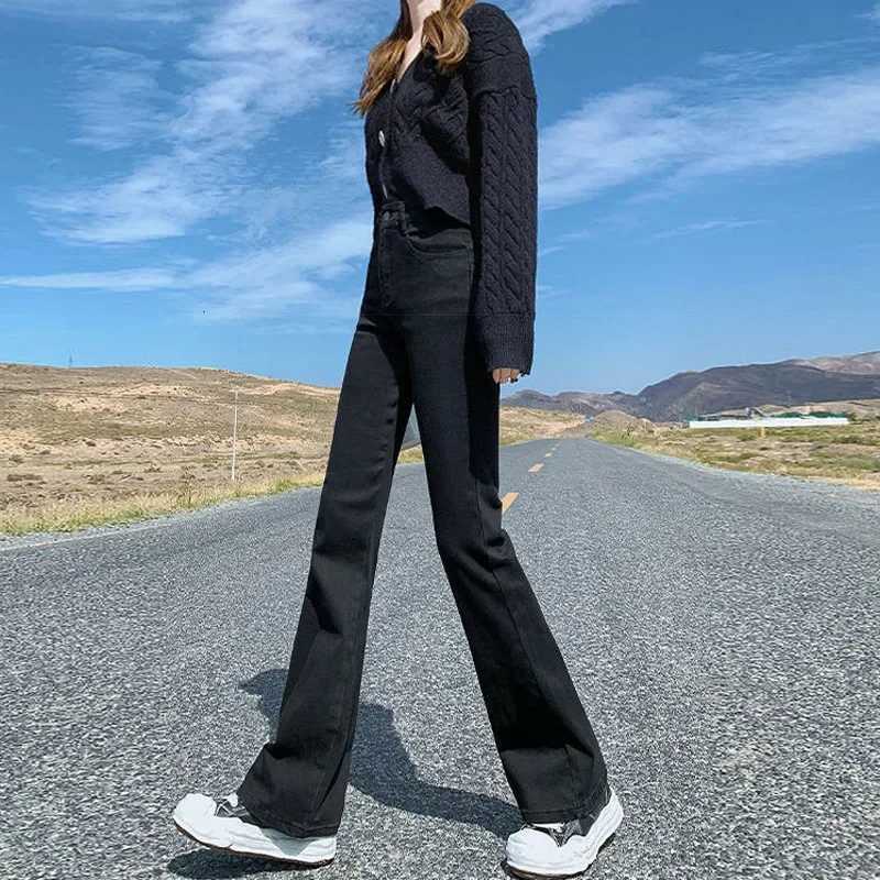 Highwaisted Slimming Womens Jeans Petite Size Stretchy Floorlength Trousers Denim FabricT251013