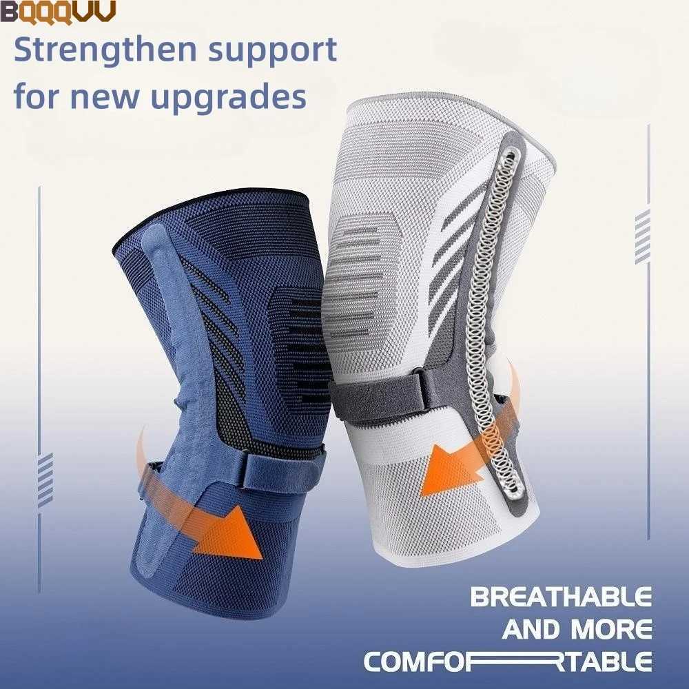 1PC Knee Compression Sleeve for Knee Pain Knee Support Brace with Side Stabilizers Patella Tendon Strap for Working Kneepad C251013