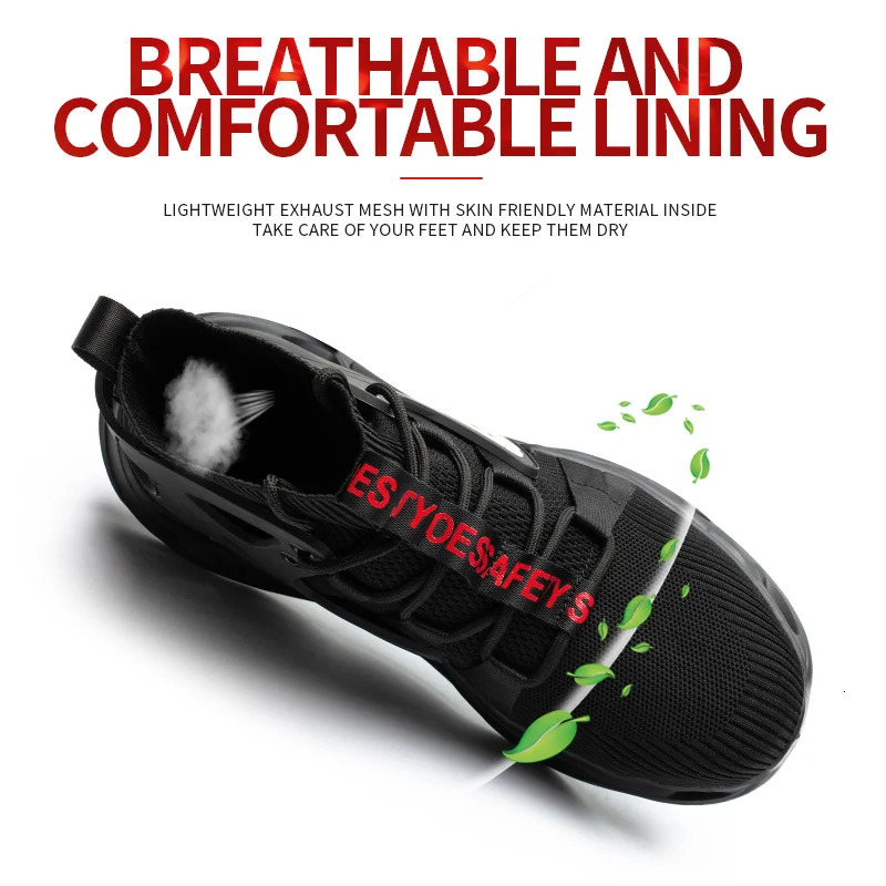 Fashionable breathable antismash and antipuncture safety shoes 251009