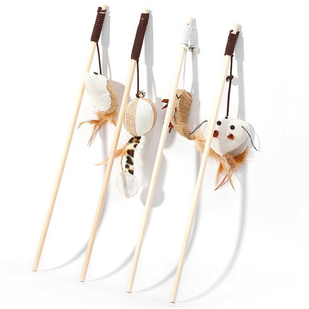 Pet Funny Cat Stick Wand Cat Teaser Stick Funny Colorful Feather Bell Mouse Shape Toys for Cat Interactive Toys Pet Supplies C251013