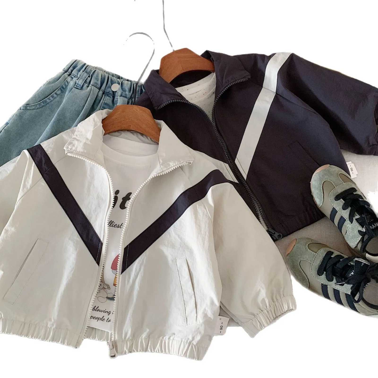 Autumn Toddler Boys Jacket New Turn Down Collar Splicing Color Baby Boys Coats Long Sleeves Versatile Kids Baby Boys Outerwear C251013