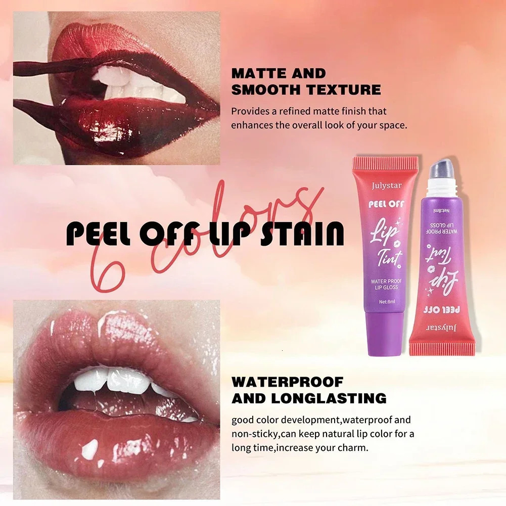 Waterproof Lip Liner Peel Off Tattoo Lipgloss Waterproof Long Lasting Matte Lip Tint Contour Tearoff Lips Stain Cosmetic 251010