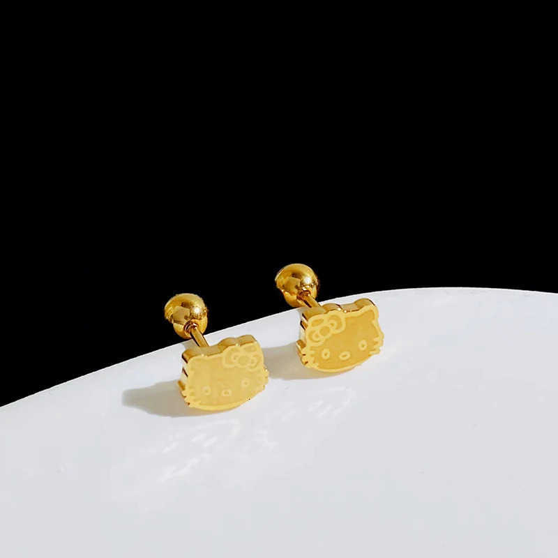 Sanrio 1Pair Kawaii Cartoon Sanrio Hello Kitty Earrings For Women Girls Titanium Steel Mini Cat Stud Earrings Jewelry Accessories Gifts L251013