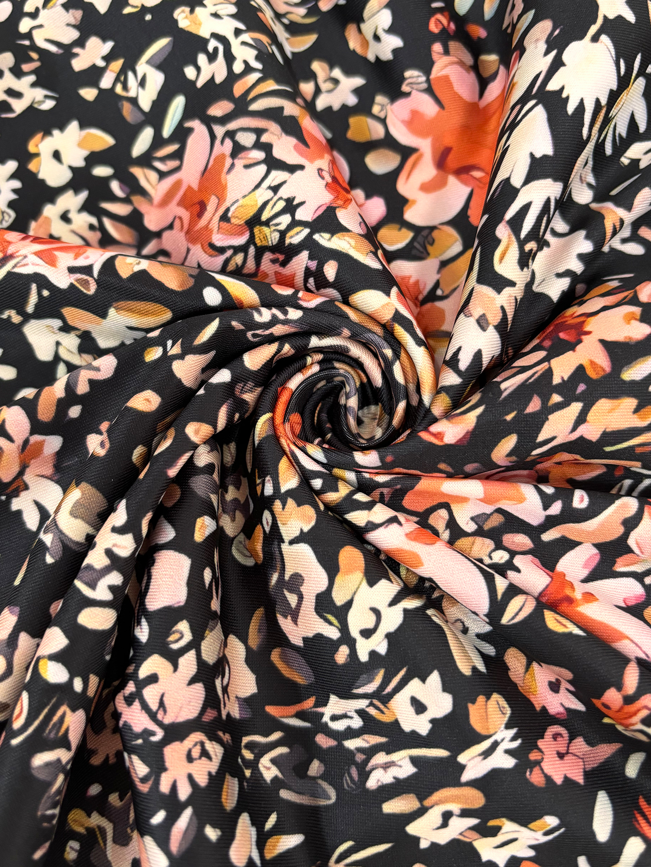 Women's Autumn Winter New Ditsy Floral Printed Casual & Versatile Plus - Size Midi Dress-YL23455