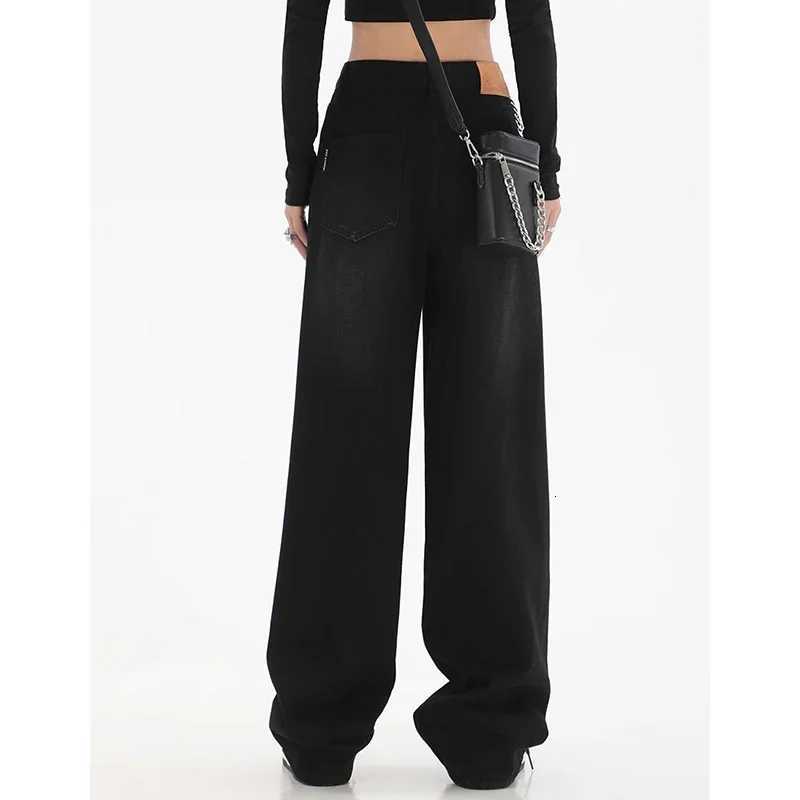 Female Classic Retro High Waist Baggy Jeans Women Korean Daily Straight Leg Denim Trousers Girls Comfortable Long PantsT251013
