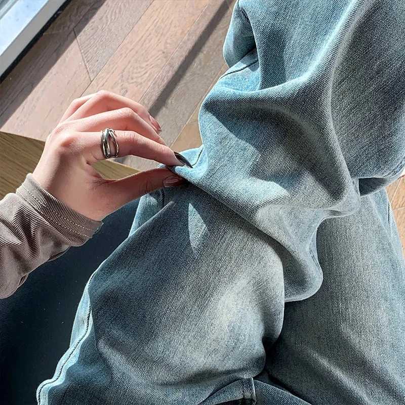 Straight Wide Leg High Waist Loose Jeans Womens Clothing Autumn Winter New Trousers for Pear Shape Body Relaxed FitT251013