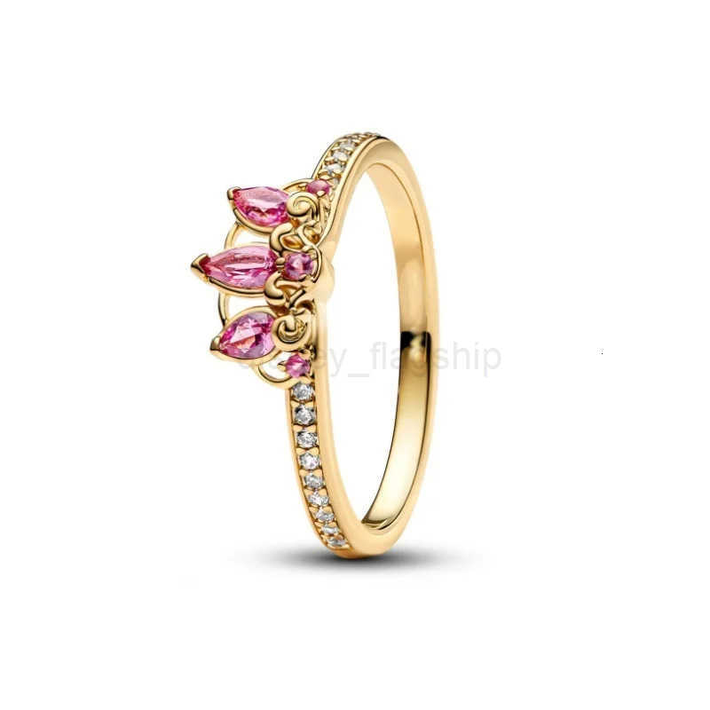 Disney Classic Shiny Princess Crown Ring Red Bow HeartShaped Ring Suitable For Wedding Party Female Original Jewelry DIY GiftXJ251013