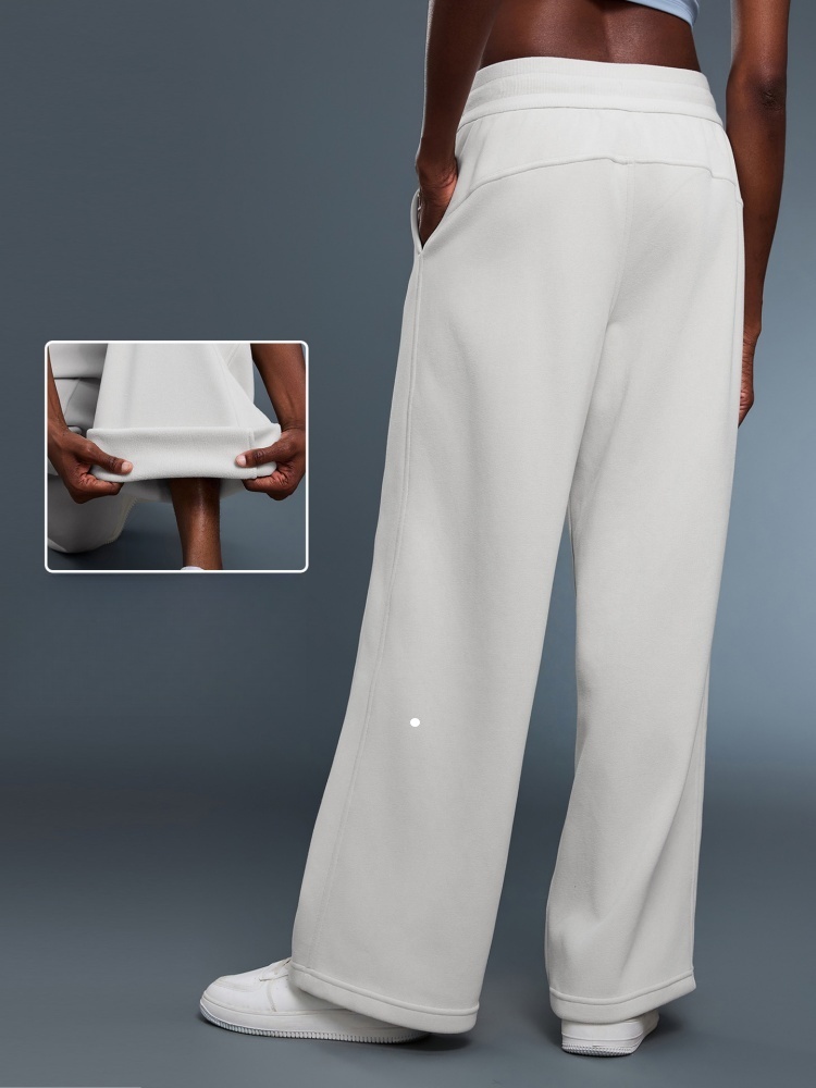 Lwomen Loose Slimming Straight Leg With A Hanging Feel Autumn Winter Wide Leg Pants Thick And Warm Commuting Sports Casual Pants