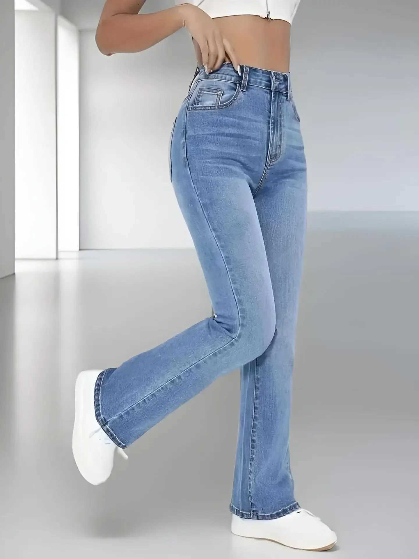 New womens hot jeans slimming European and American style casual versatile high waist washed Denim trousers for womenT251013