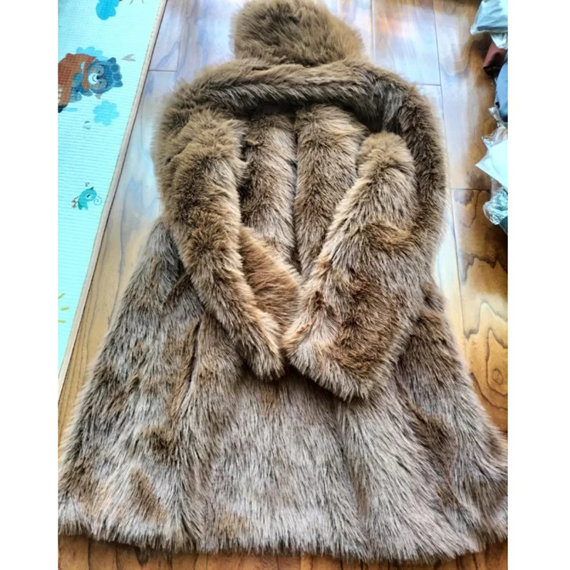 Mens fur wool coat autumn and winter fox fur coat fur winter warm leisure windbreaker large size 251011