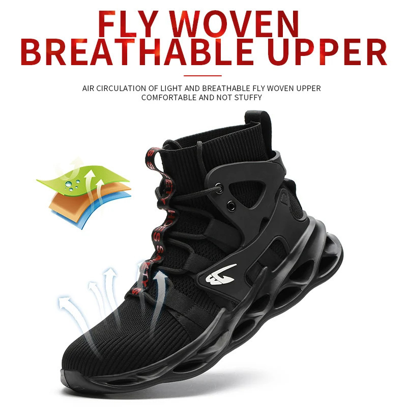 Fashionable breathable antismash and antipuncture safety shoes 251009
