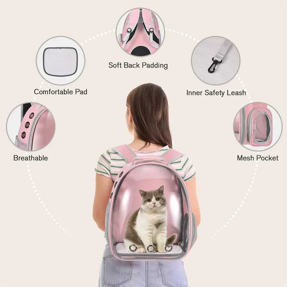 Cat Carrier Backpack Airline Approved Pet Carrier for Small Medium Cats Puppies Travel Hiking Camping Durable Pet Backpack C251013