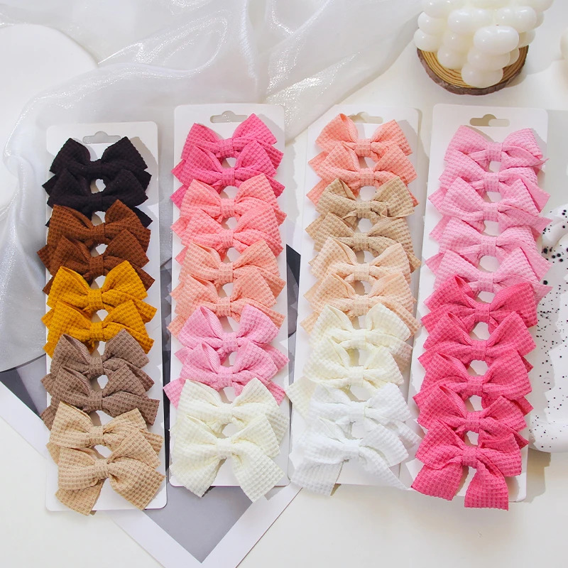 610PcsSet Fashion Cute Ribbon Bowknot Hair Clips for Kids Handmade Baby Girls Hair Accessories 251008
