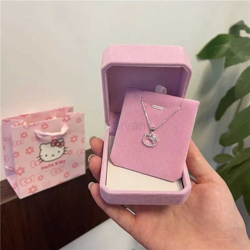 Sanrio Sanrio Hello Kitty Necklace Cute Cartoon Clavicle Chain Pendant Womens Simple White Elegant Jewelry Fashion Friend Couple Gifts H251108