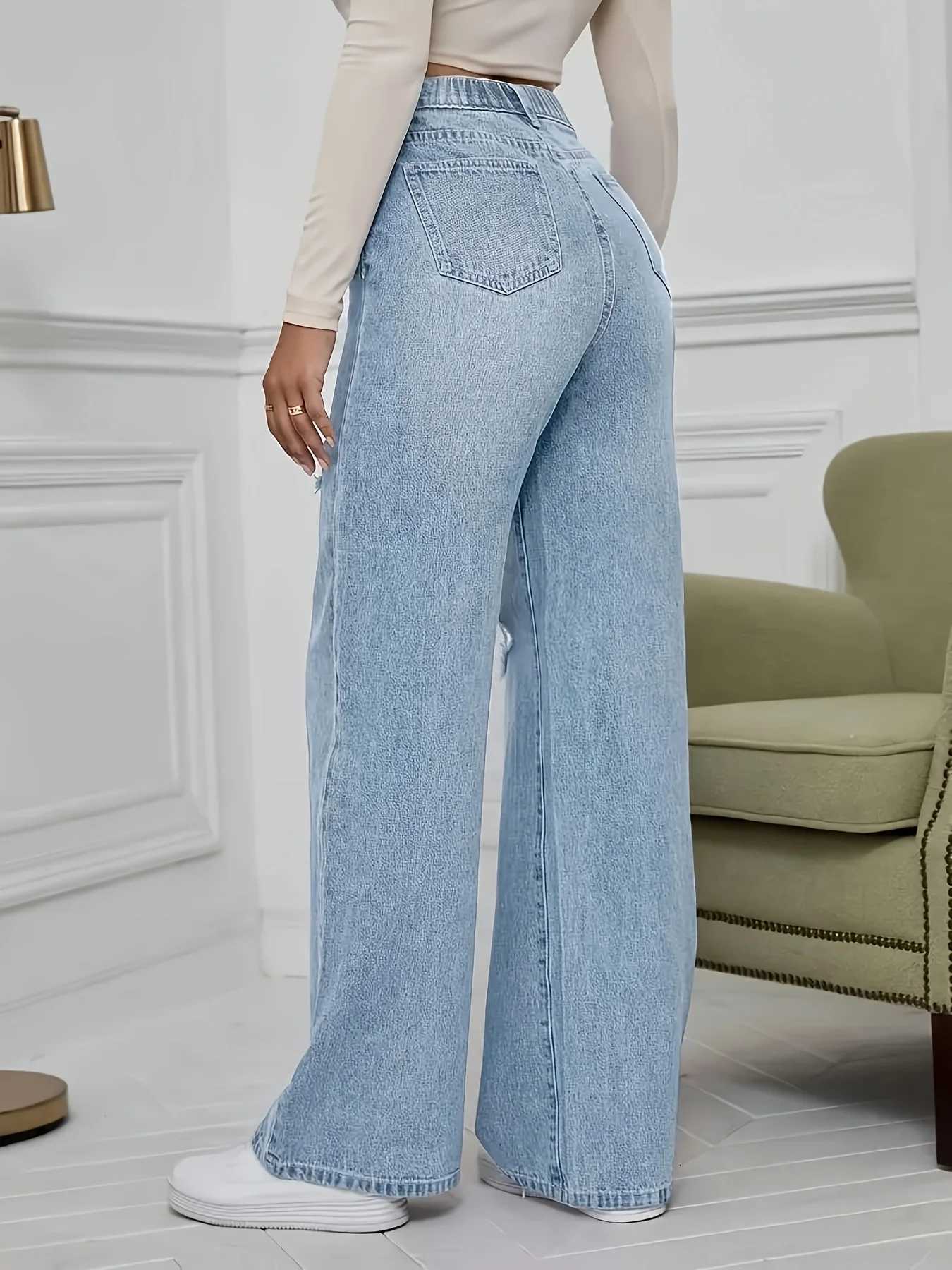 Plus size womens jeans fashion stretch ripped trousers j classic fivepocket cut jeansT251013