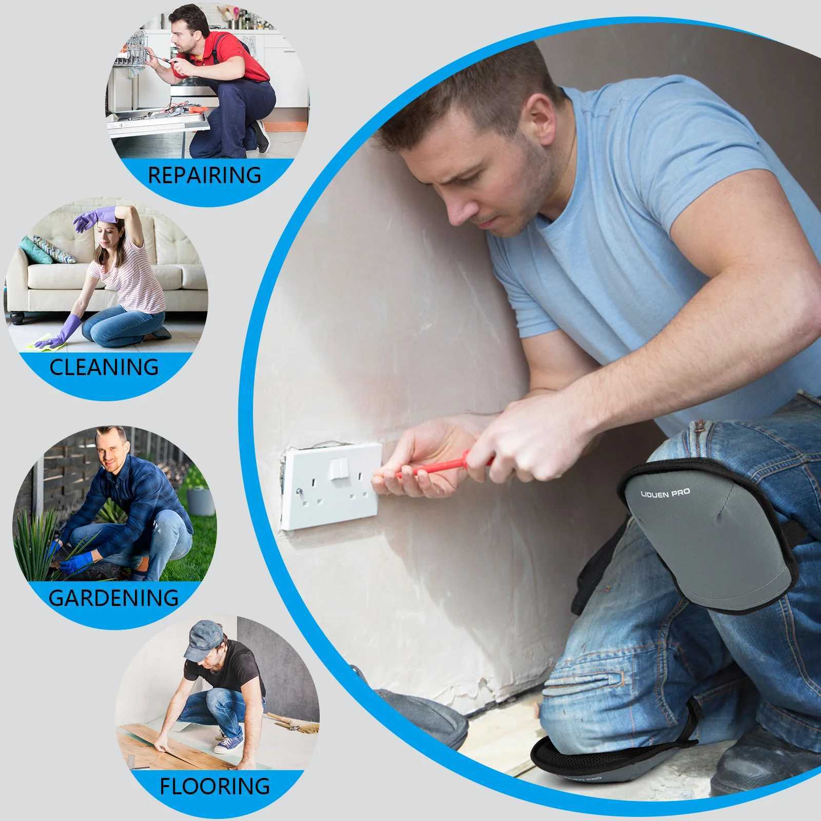 Gardening Knee Pads for Women and Men Lightweight Waterproof Foam Knee Pads and Easy Fit with Adjustable HookandLoop Straps C251013