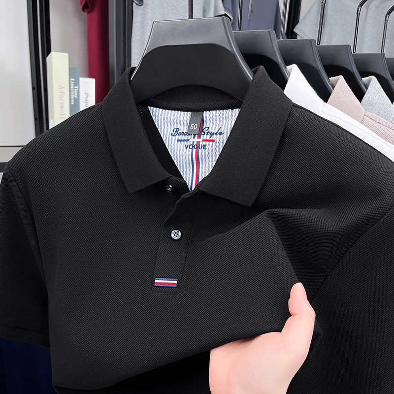 New Men's Designer T Shirt Turn-down Collar Half Sleeve Light Luxury Trendy Brand Embroidered Tops Men's Short Sleeve POLO Shirt T-shirt Black Designer Hoodie