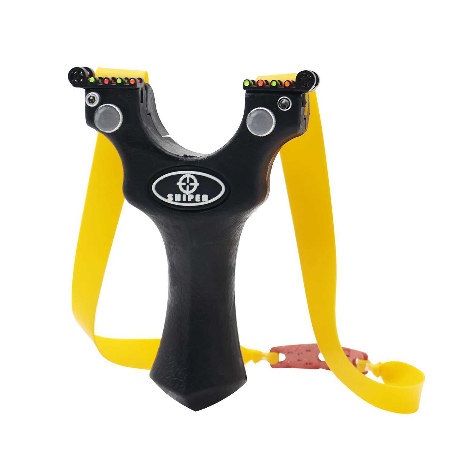 Black Resin Slingshot Catapult with Flat Rubber Band for Outdoor Sports Hunting Shooting Entertainment Accories Y251013