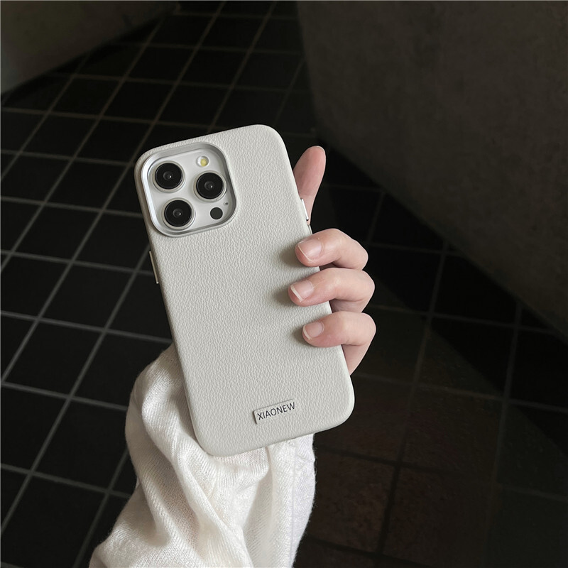 Caseative for iPhone 16 Pro Series casual Metal Leather Solid Color Case for iPhone,Elegant, Style and Eco-Friendly