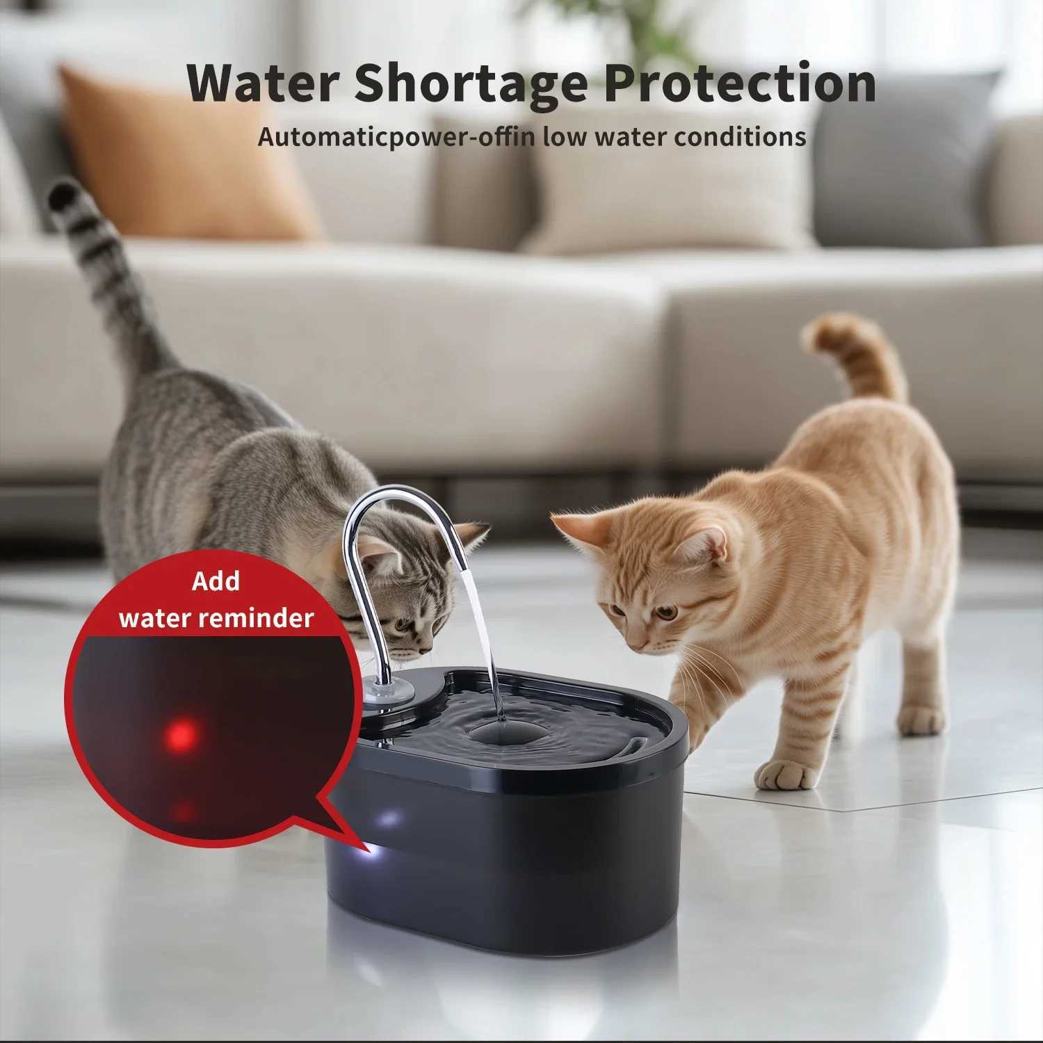 Cat Water Fountain 3L100oz Super Silent Pet Water Fountains for Cats Indoor Water Level Alert Cat Fountains for Drinking C251013