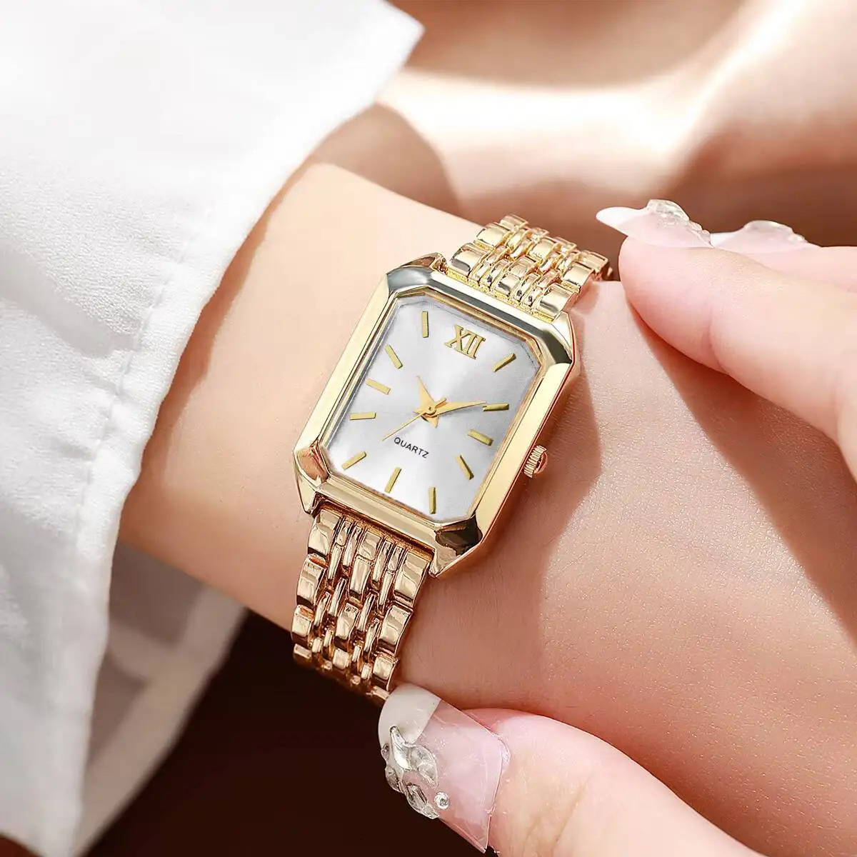 Elegant Rectangle Women Watches Fashion Ladies Quartz Wristwatches Reloj Mujer Girls Clock GiftWithout Box 251011