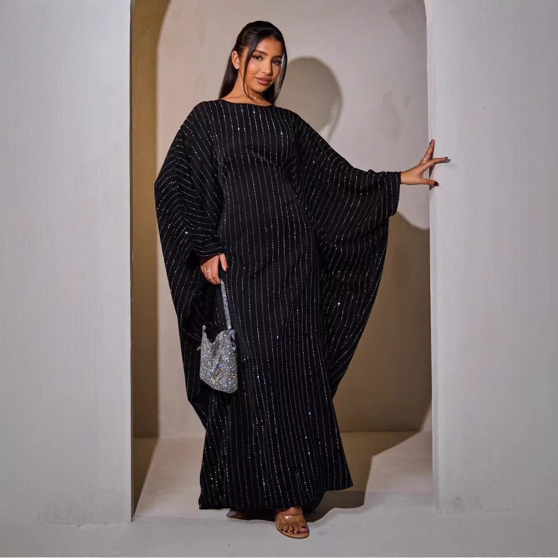 Ethnic Clothing Eid Ramadan Diamonds Abaya Luxury Dubai Kaftan Modest Muslim Dress For Women Turkey Kebaya Caftan Marocain Femme Robe