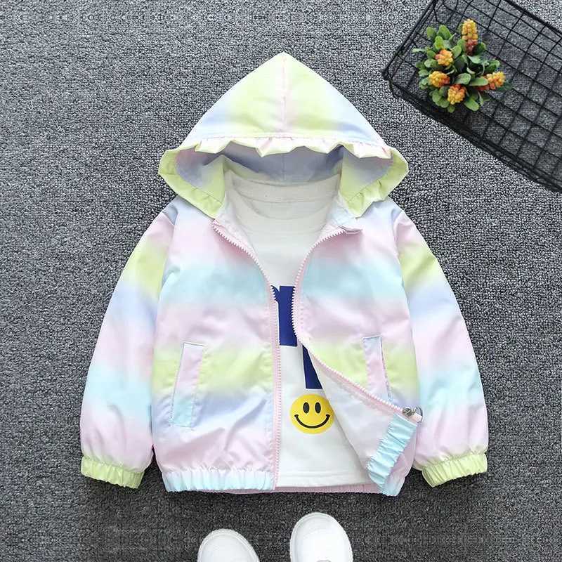 Autumn Baby Girls Boys Fashion Rainbow Windbreaker Coat Kids Angel Wings Jacket Hooded Zipper Outerwear Childrens Clothing C251013